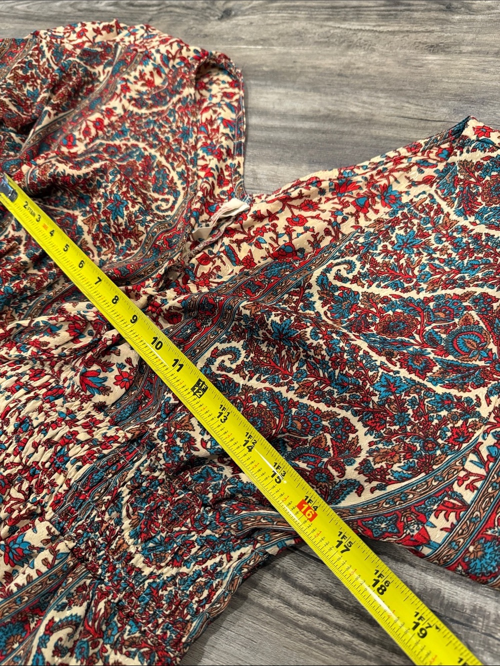 Anthropologie Raga Tassel Bohemian Paisley Kimono Maxi Dress 70s Size M Boho - Picture 9 of 9